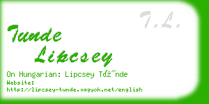 tunde lipcsey business card